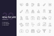 © Icon-Duck - Healthcare icon set thin line icons collection with  fully editable stroke vector illustration with the basic icons of healthcare and medical field