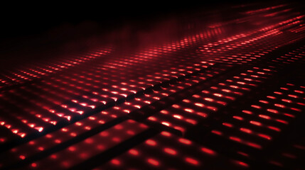 Wall Mural - Dark red stretch of LED lights futuristic technology background.