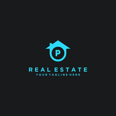 Initials House Logo  Real estate logo  Home logo  Vector logo design  Logo design template