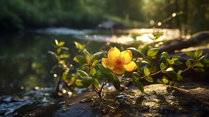 flowers in the water HD 8K wallpaper Stock Photographic Image