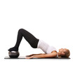 © Suresh Heyt/peopleimages.com - Woman, sport workout and pilates exercise ball with arm and strong muscle training for wellness. Female person, profile and yoga mat isolated on a transparent, png background with health and fitness