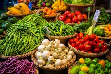 Canvas Print - Fresh Vegetables at the Market Farm-to-Table Delights for Healthy Living. AI
