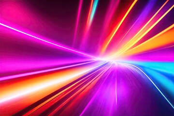 Poster - abstract colorfull design background of light with stripes of colourful rays moving, ai generative