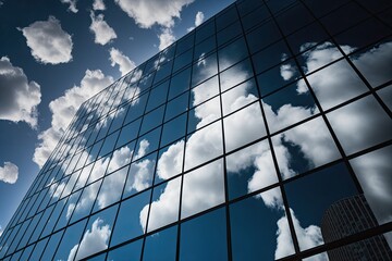Wall Mural - skyscraper with numerous windows towering over the city skyline. generative ai