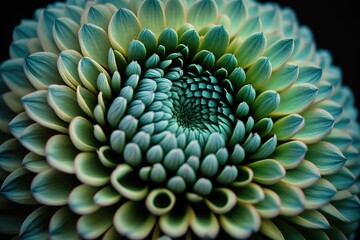 Canvas Print - close-up view of a delicate green and white flower. Generative AI