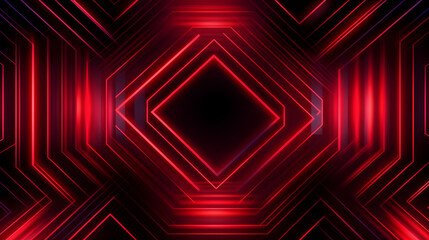 abstract geometric neon red background ,generative ai