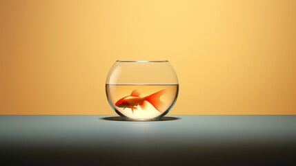 Wall Mural - Pet Fish in an Aquarium Bowl Generated Ai