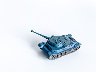 Wall Mural - World war 2 tank model toy isolated on white background