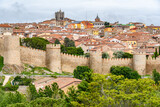 Fototapeta Góry - The ramparts of Avila and the Cathedral, Castilla y Leon, Spain