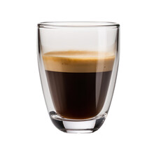 Glass Cup Of Espresso Coffee Isolated On Transparent Background. Generative AI.