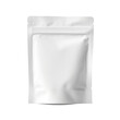 White plastic pouch bag isolated on transparent background. Generative AI.