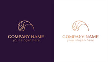 Shell Logo. Modern Seashell, Naulilus. Elegant Linear Logo. Template To Create A Unique Luxury Design, Logo. Vector