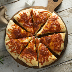 Sticker - Homemade pizza with tomato sauce and cheese