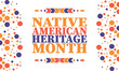 © Iuliia Pilipeichenko - Native American Heritage Month. American Indian culture. Celebrate annual in in November in United States. Tradition Indian pattern. Poster and banner. Vector authentic ornament, ethnic illustration