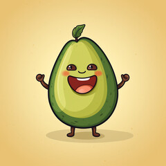 Wall Mural - cute avocado character illustration