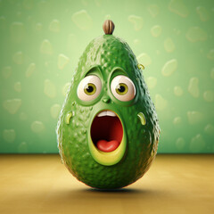 Canvas Print - cute avocado character illustration