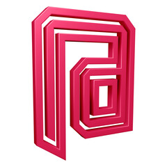 Canvas Print - Pink email or at symbol design with border in 3d rendering