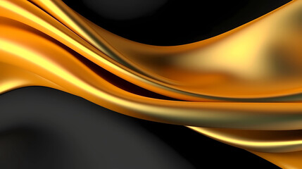 Abstract background black and gold satin cloth. 