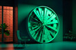 © Nilima - business data wheel with pie charts, graph and charts with green background