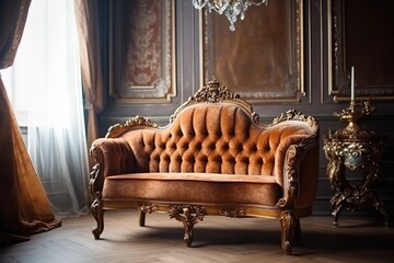 classic single sofa isolated on white background. front view,generative ai