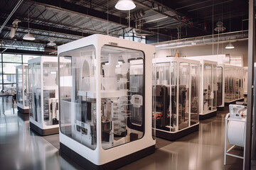 3D printing factory. AI technology generated image