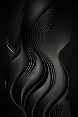 Wall Mural - Aesthetic Abstract Wavy Line Backdrop.
Black and Gold Organic Line Art Background.
Dark Digital Wallpaper.