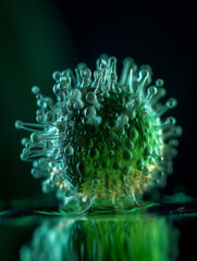 Sticker - Super close-up green virus cells