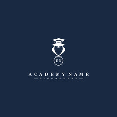 EN Initials Academy Logo Vector Art Icons and Graphics