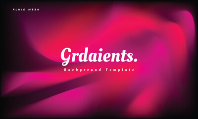 Poster - Red and pink fluid gradient mesh background template copy space. Colour gradation backdrop design for magazine, poster. banner, landing page, brochure, cover, website, leaflet, or flyer.