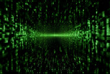 Fototapeta Perspektywa 3d - Matrix binary code background. AI generative