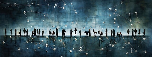 business group people connected on internet or network Generative AI