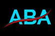 ABA logo. ABA latter logo with double line. ABA latter. ABA logo for technology, business and real estate brand