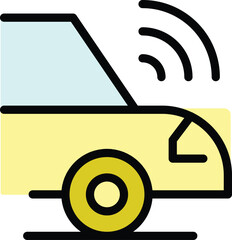 Sticker - Autonomous car vehicle icon. Outline Autonomous car vehicle vector icon for web design isolated on white background color flat