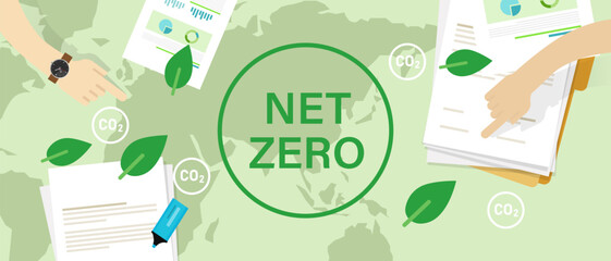 net zero emissions co2 carbon eco concept