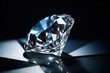 Diamond on black background, luxury precious gem closed up (Ai generated)