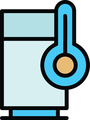 Sticker - Degree fridge icon. Outline Degree fridge vector icon for web design isolated on white background color flat