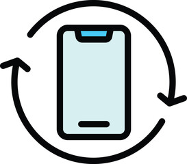 Wall Mural - phone backup icon. outline phone backup vector icon for web design isolated on white background colo