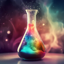 Erlenmeyer Flask With Magic Inside 