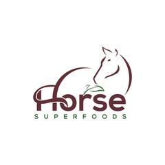 Poster - Vector icons and logo horse leaf combination, pet food farm logo