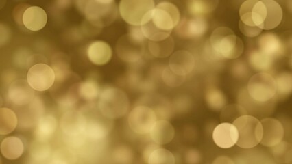 Wall Mural - abstract christmas background of a blurred bokeh of animated golden light particles in a seamless lo