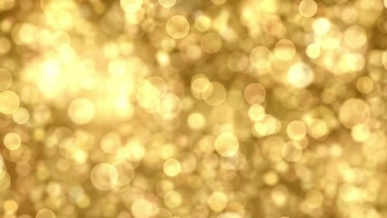 Wall Mural - abstract christmas background of a blurred bokeh of animated golden flickering light particles in a 