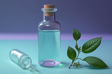  plant next to a bottle of water, promoting hydration and sustainability. Generative AI