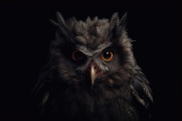 Poster - majestic owl with a dark background