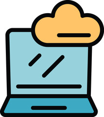 Wall Mural - data cloud search engine icon. outline data cloud search engine vector icon for web design isolated 