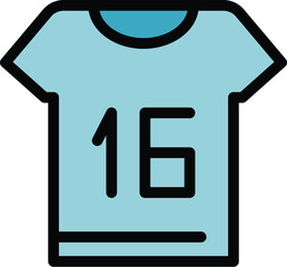 Sticker - Runner shirt icon. Outline Runner shirt vector icon for web design isolated on white background color flat