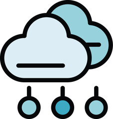 Wall Mural - marketing data cloud icon. outline marketing data cloud vector icon for web design isolated on white
