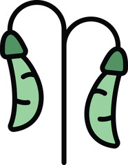 Sticker - Lentil vegetable icon. Outline Lentil vegetable vector icon for web design isolated on white background color flat