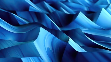 3D Abstract waves 3D Abstract shapes blue geometric shapes for business presentation background