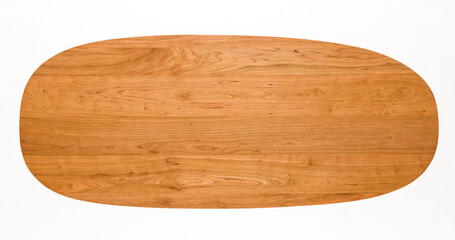 Wall Mural - long top with oval cherry wood planks. wood planks desktop background. empty desktop.