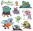 Vector illustration of Cartoon Set Zombie characters